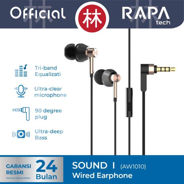 Gambar RAPAtech AW1010 - Sound I Wired Earphone 90° Ultra Clear Mic Deep Bass - AW1010 dari RAPAtech Jakarta Kota Administrasi Jakarta Barat Tokopedia
