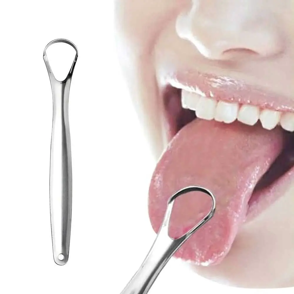 Sikat Pembersih Lidah Stainless Steel Reusable Kebersihan Mulut Gigi A
