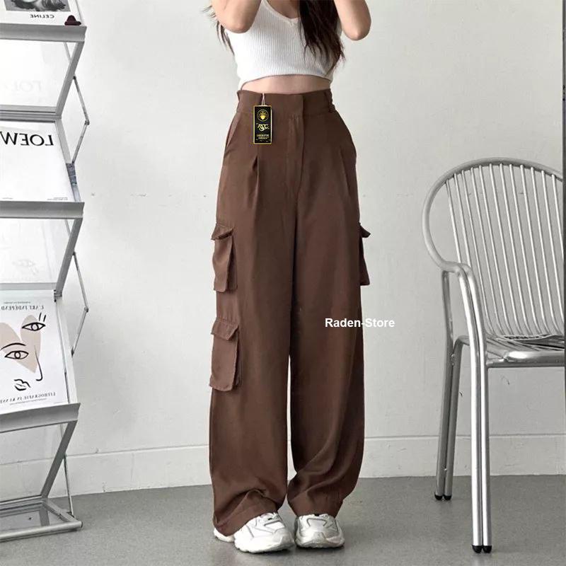 Celana Cargo Wanita Highwaist Bonnie Cargo Pants Celana Kargo Wanita 1