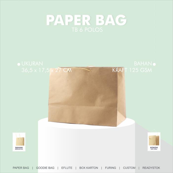 Gambar Tas Kertas Kraft Coklat Polos Belanja Hadiah Kado 36,5 x 17,5 x 27 dari Rahmah Tas Kertas dan Kemasan Kab. Sleman Tokopedia