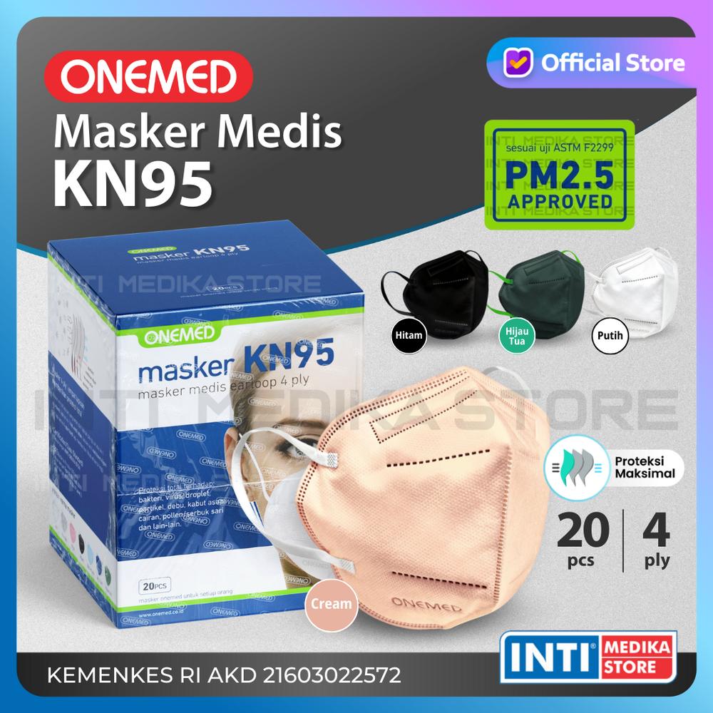 ONEMED - Masker Earloop 4 Ply KN95 | Masker KN95 | Masker Medis - Putih