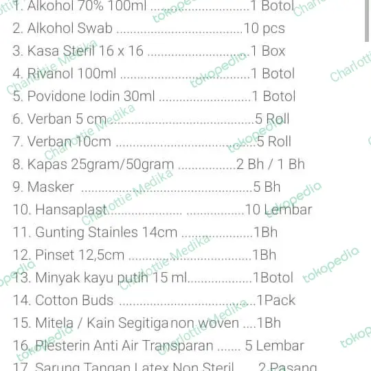 Kotak P3k Plus Isi Standar / Kotak P3k Standar 1