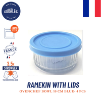 Gambar DURALEX Ramekin 10cm 240mL with Blue Lid - Set of 4 dari Duralex Indonesia Kota Administrasi Jakarta Barat 1 Tokopedia