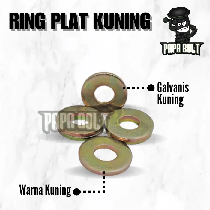 Ring Plat M8 / WP 8x18mm / Washer Plate KUNING 1