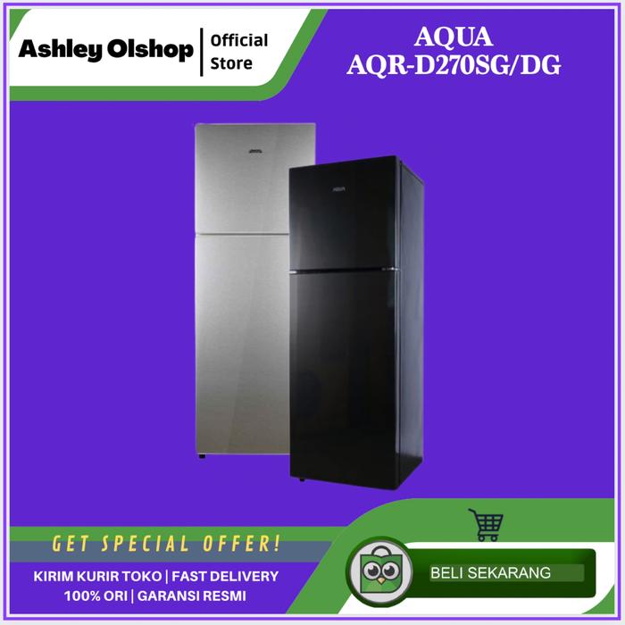 Gambar Kulkas 2 Pintu AQUA AQR D270 AQUA AQR-D270D 220L AQRD270 AQR-D270SG/DG dari Ashley Olshop Official Store Kota Administrasi Jakarta Utara Tokopedia
