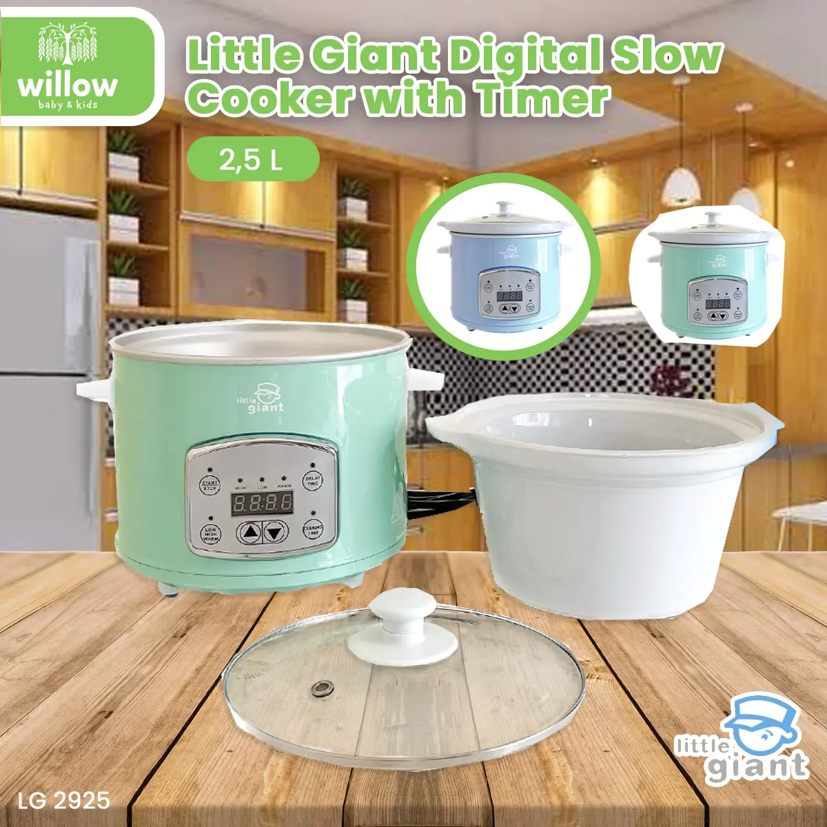 Baby Food Maker - Little Giant Digital Slow Cooker with Timer 2,5L