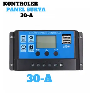 KONTROLER SOLAR PANEL CHARGER DUAL USB TYPE 30-A 12V 24V LCD