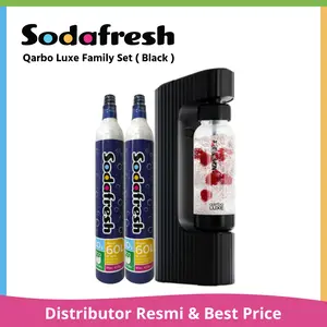 Qarbo Luxe Soda Maker (Family Set, Black) by Sodafresh