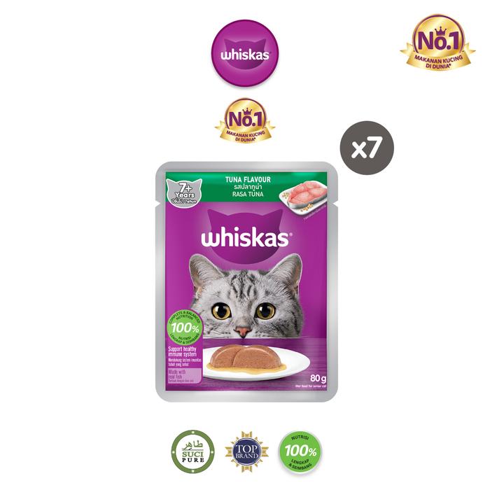 Gambar Whiskas Makanan Kucing Pouch Senior 80gr Rasa Tuna - isi 7 dari Whiskas Indonesia Kota Tangerang Tokopedia