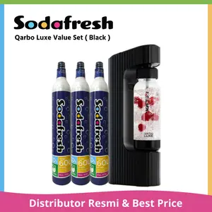 Qarbo Luxe Soda Maker (Value Set, Black) by Sodafresh