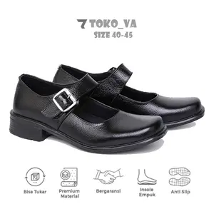 A.E.M 170 Sepatu Pantofel Paskibra Wanita Kulit Asli Ukuran BigSize 45