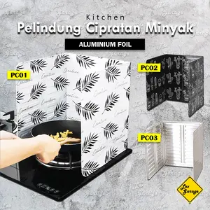 Sekat Pelindung Kompor Gas Alumunium Anti Cipratan Minyak Aluminium