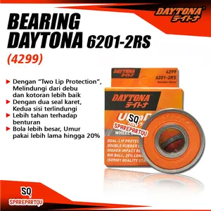 Bearing Laher Roda Depan Daytona 6201 Beat Vario PCX ADV Spacy Genio Double Seal Bearing 2RS Klaher