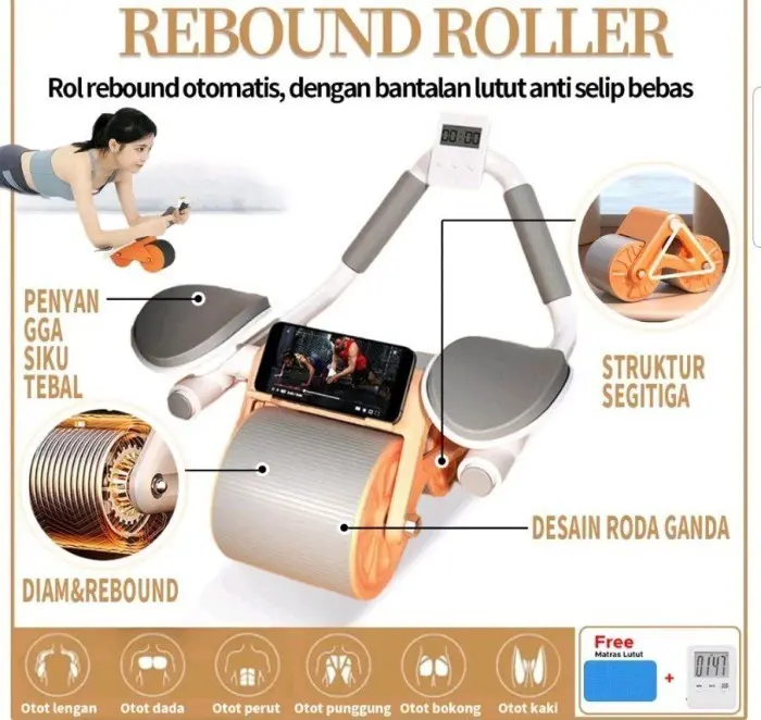 Roller Wheel Pull Fitness Gym Latihan Abs ORIGINAL KHS 3