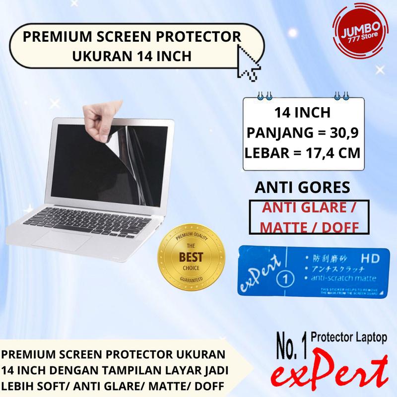 SCREEN PROTECTOR LAPTOP 14 INCH ANTI GLARE / AG EXPERT - Shop | Tokopedia