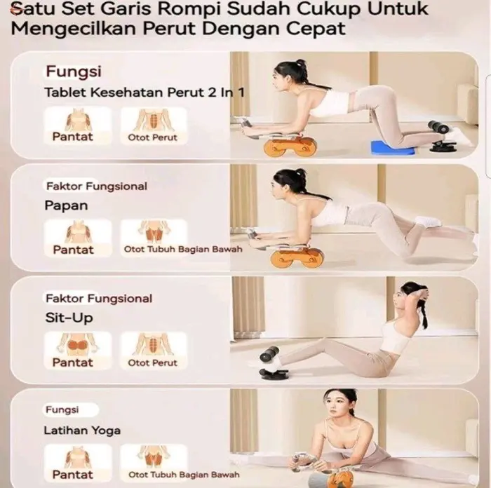 Roller Wheel Pull Fitness Gym Latihan Abs ORIGINAL KHS 1
