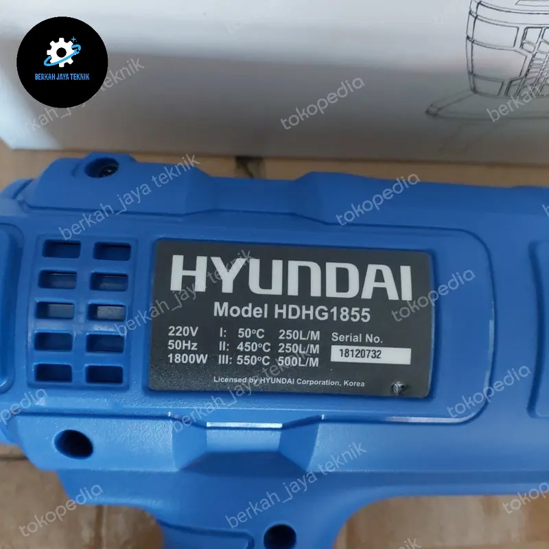 HYUNDAI HDHG1855 HEAT GUN 1800watt / HOT AIR GUN VARIABLE SPEED 4