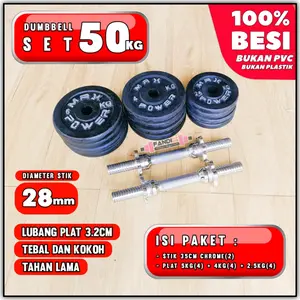 DUMBBELL / BARBEL 2 SET 25KG - TOTAL 50KG