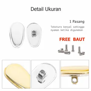 1 Pasang Nose pad Kacamata Free Baut Penyangga Hidung NosePad [ Silver]