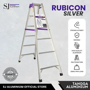 Tangga Lipat Aluminium Ladder Rubicon Silver Jumbo - 1,75 M / 175 CM