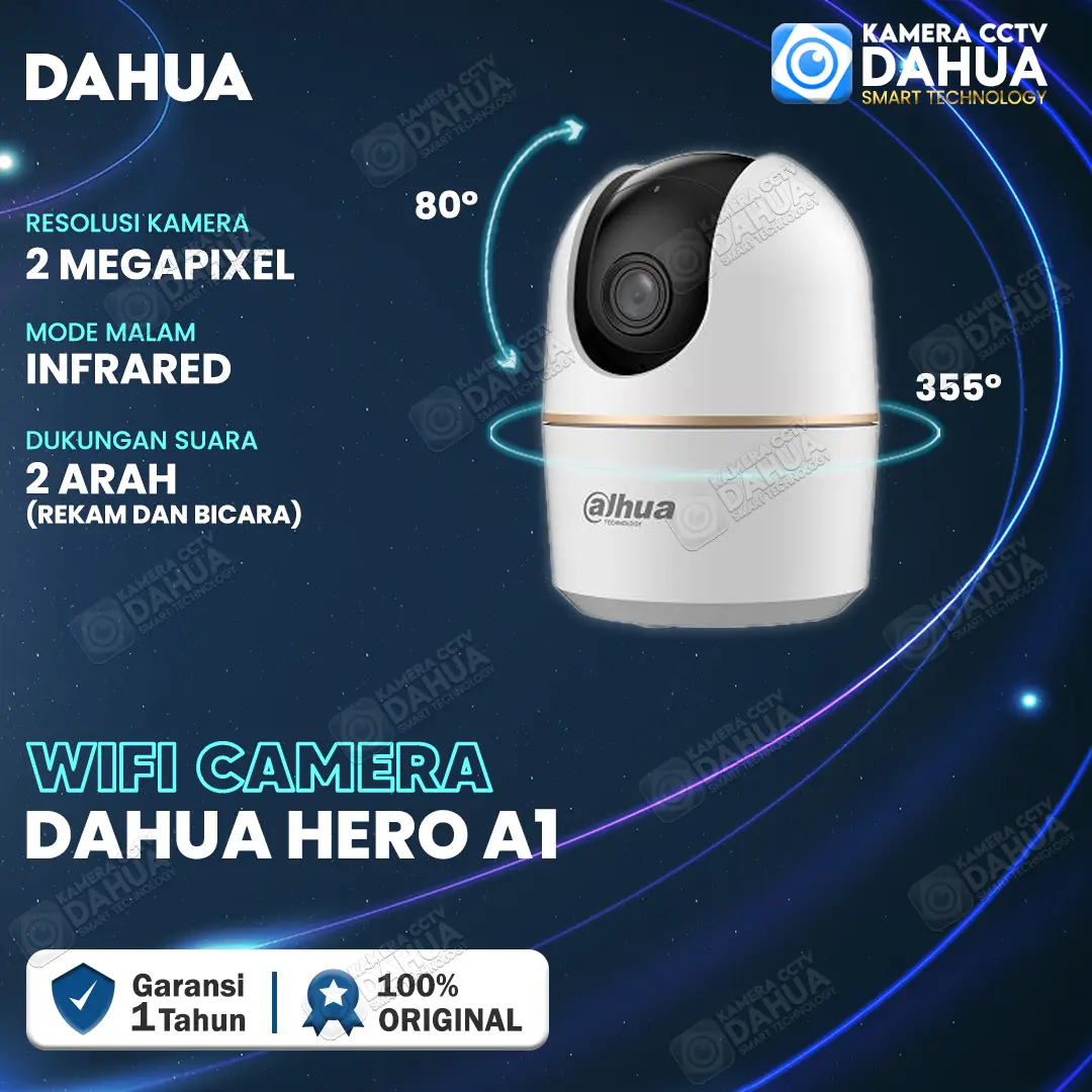 DAHUA IPC-H2A HERO A1 2MP KAMERA CCTV WIFI CAMERA IP CAM IR MIC AUDIO