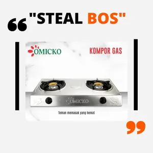 OMICKO kompor 2 tungku omicko/kompor 2 tungku omicko stainless