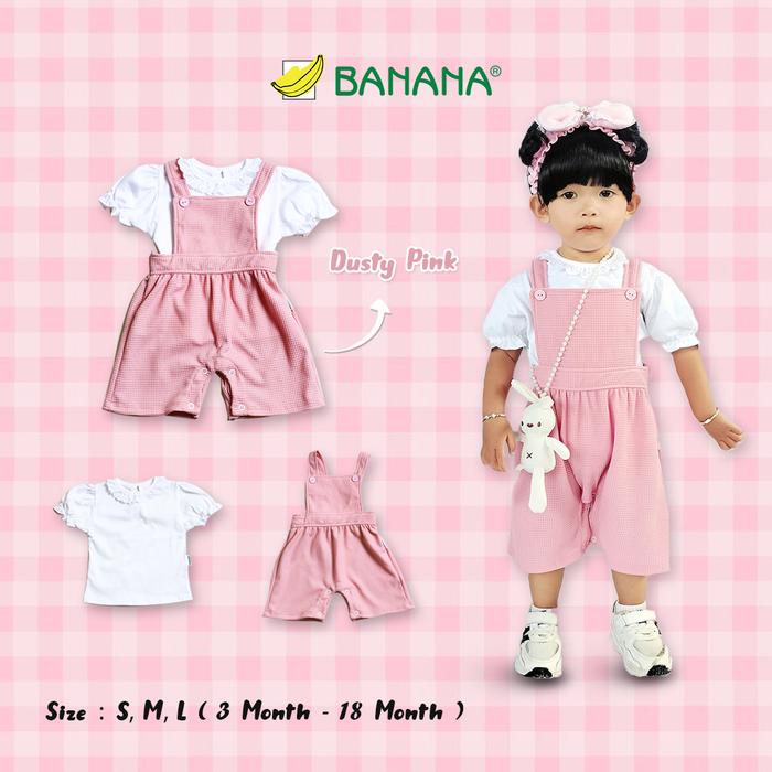 Gambar BANANA Setelan Jumper Waffle Dusty Pink bayi perempuan - S dari BANANA Official Store Kota Administrasi Jakarta Timur Tokopedia