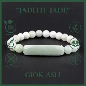 Gelang Giok Hijau Natural Jadeite Jade Type A Ori Bracelet Pria Wanita