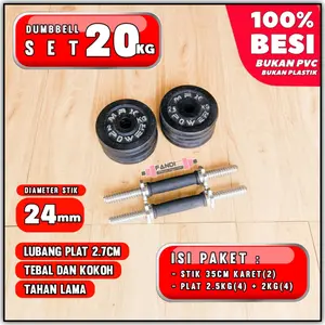 BARBEL / DUMBBELL 20KG - 2 SET 10KG NEW MODEL