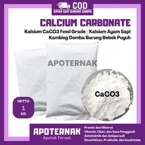 Calcium Carbonate 1kg Kalsium CaCO3 Kalsium Ayam Sapi Kambi Domba