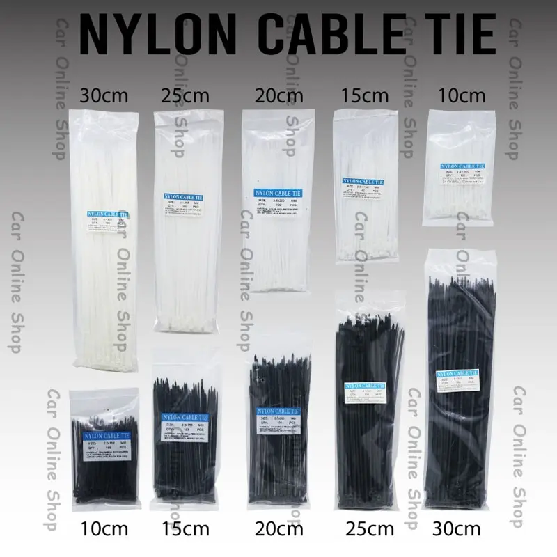 Kabel Ties / Kabel Tis 10cm 15cm 20cm 25cm 30cm isi 100 Hitam Putih