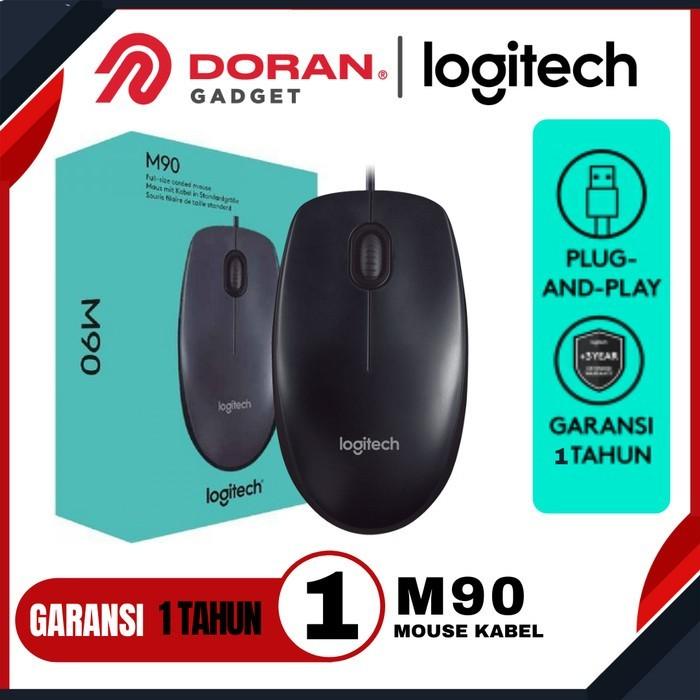 Gambar Mouse Logitech M90 ORIGINAL HD Optical Wired Mouse GARANSI RESMI1 Th dari Doran Authorized Store Kota Administrasi Jakarta Pusat Tokopedia