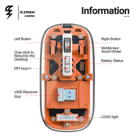 Gambar Ezren M133 Mouse Wireless 2.4G Bluetooth 5.1 Transparent Silent Orange dari House Sparepart Kab. Tangerang 5 Tokopedia