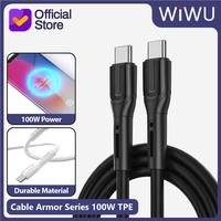 Gambar Cable Data WiWU Armor USB-C to USB-C 100W TPE Charger Fast Charging - 1m, Black dari WiWU Official Kota Bekasi 1 Tokopedia