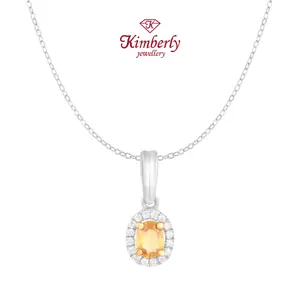Liontin Berlian Batu Orange Sapphire KPD1048810 - Kimberly Jewellery