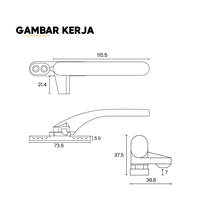 Gambar Casement Handle / Rambuncis 429 Kuppe Black - Kiri (L/H) dari Pintu AMK Kab. Tangerang 2 Tokopedia