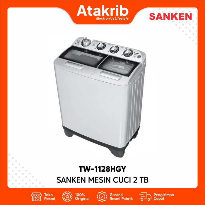 Gambar SANKEN MESIN CUCI 2 TB TW-1128HGY X-TOR Kapasitas 11 Kg dari Atakrib Elektronik Yogyakarta Kab. Sleman Tokopedia