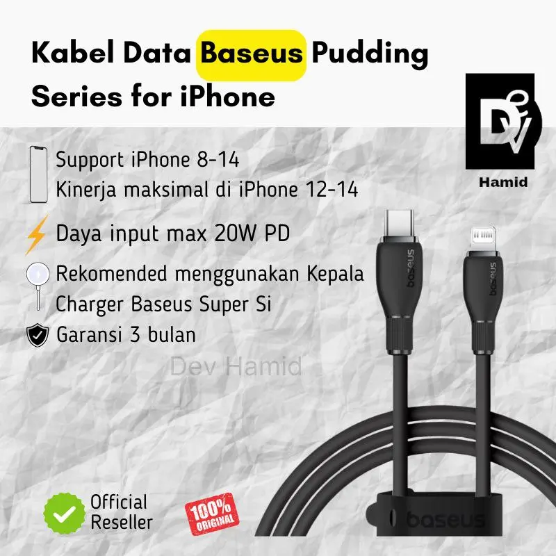 Baseus Pudding Series iPhone Type C to Lightning 20W / USB to Apple