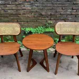 Set Kursi Teras Kursi Rotan Kursi Taman 1 Set 3 Pcs, 2 Kursi 1 Meja