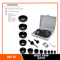Gambar Mata Bor Hole Saw 13Pcs Tool Kit Mata Bor Pelubang Kayu Pipa Holesaw dari perkakasindoofficial Kota Surabaya 1 Tokopedia