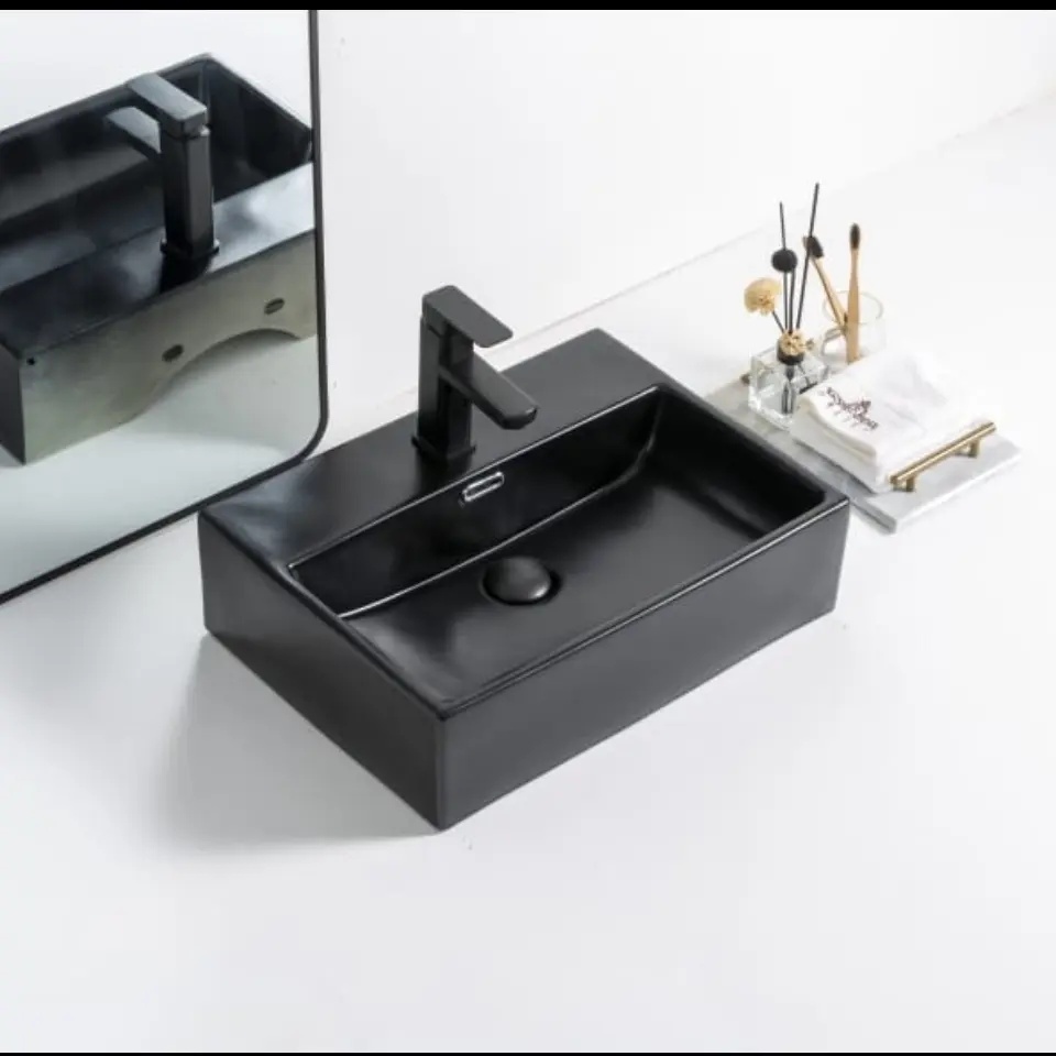 Wastafel Keramik Wikea K282 Hitam / K 282 B