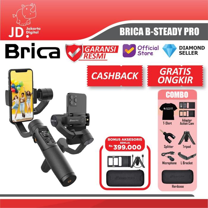 Gambar Brica B-Steady PRO - BSteady PRO - 3Axis Smartphone Gimbal Stabilizer1 - VER 2024, PAKET COMBO dari Jakarta Digital 8 Kota Administrasi Jakarta Pusat Tokopedia
