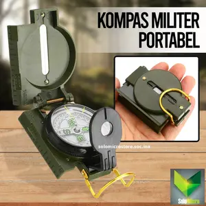 FORFAR Kompas Militer Portabel Lipat Metal Lensatic Compass