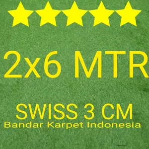 RUMPUT SINTETIS PREMIUM SWISS 3 CM UKURAN 2X6 MTR HARGA PABRIK