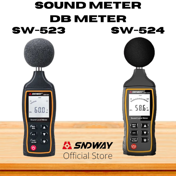 Jual SNDWAY Digital Sound Level Meter Noise Meter 30-130 DB SW-523/524 ...