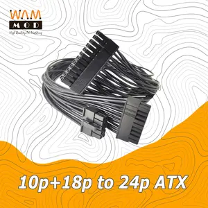 Custom KABEL PSU MODULAR 24p ATX 8p 6p PCie 8p EPS Power SATA Molex - Kabel Full Black - Bukan extension