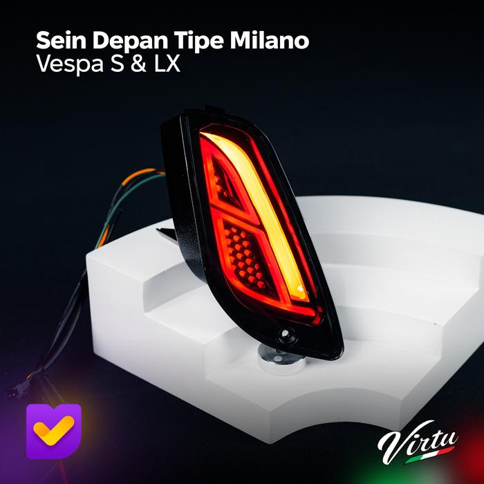 Gambar Virtu Sein Sen Depan Led Motor Piaggio Vespa LX / S Tipe Milano - Merah dari GMA Product Series Kota Administrasi Jakarta Barat Tokopedia