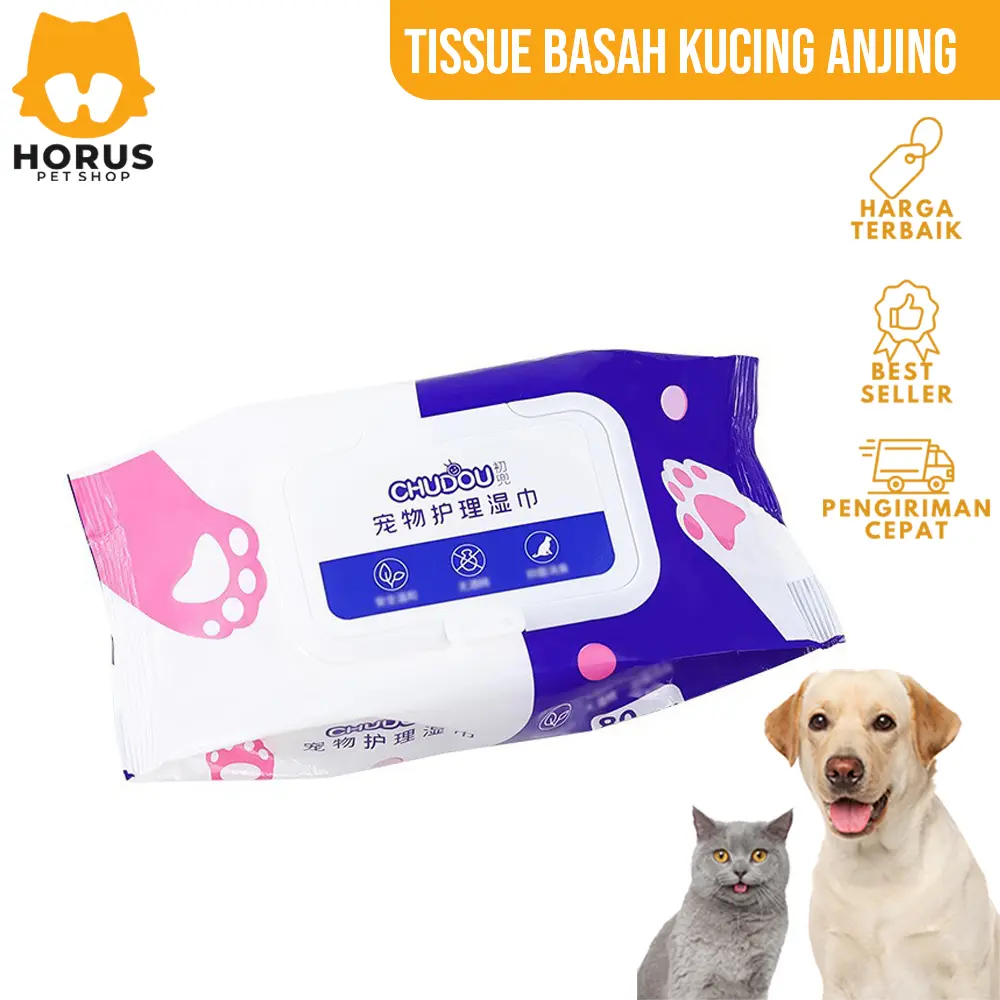 Pet Wipes Cat Dog Tissue Tisu Basah Pembersih Kucing Anjing Hewan