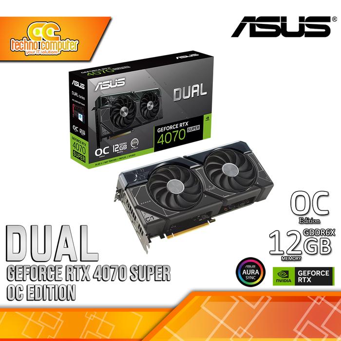 Gambar VGA ASUS DUAL GeForce RTX 4070 SUPER OC Edition 12GB GDDR6X dari Techno Computer Bali Kota Denpasar Tokopedia
