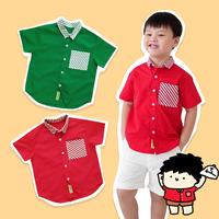 Gambar HEYTIMMY - Kemeja Anak Laki Laki Lengan Pendek - Eton Shirt - RED, 6-7 tahun dari Heytimmy Kota Administrasi Jakarta Utara 1 Tokopedia